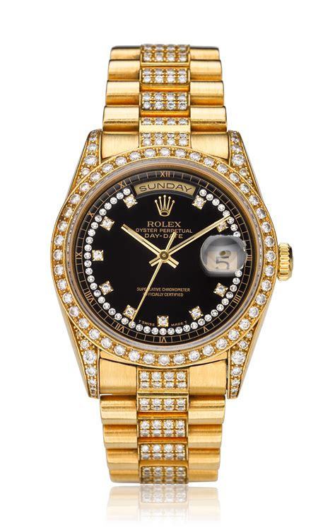 rolex gold day date diamond|18k gold Rolex with diamonds.